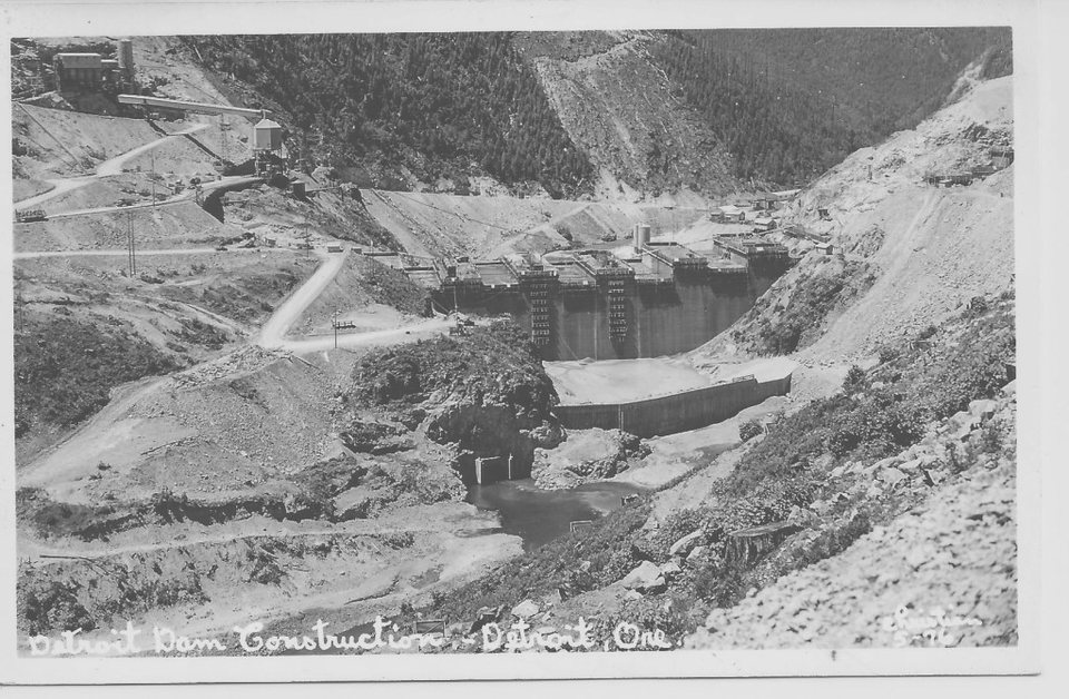 Detroit Dam postcard