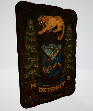 Detroit High School Wooden Plaque