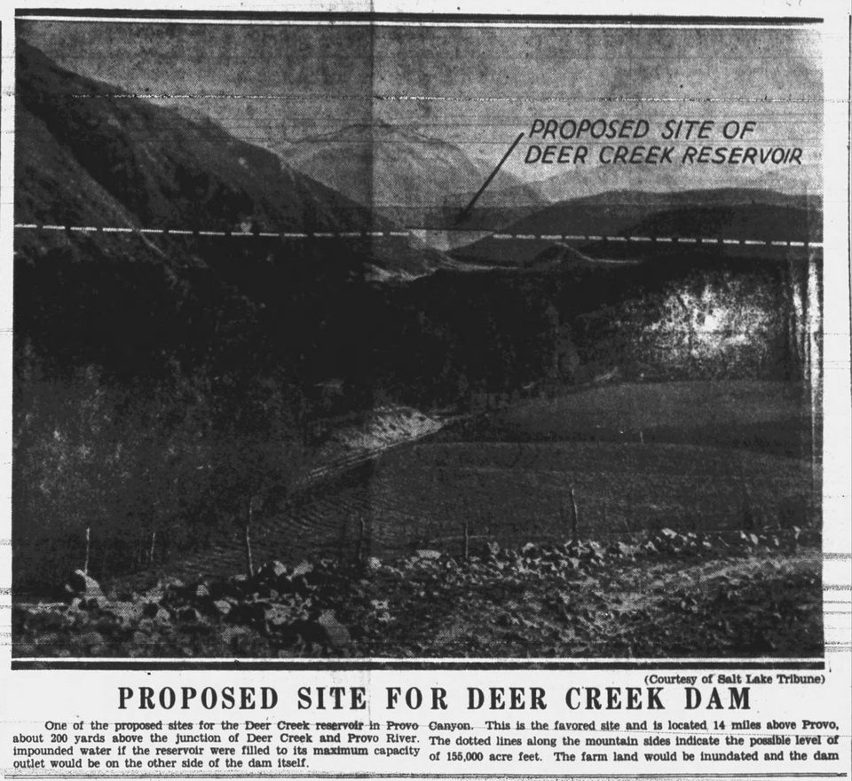 Displaced by Deer Creek Dam, Utah