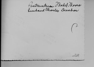 Postmistress Mabel Moore and Charles Deenbor Back
