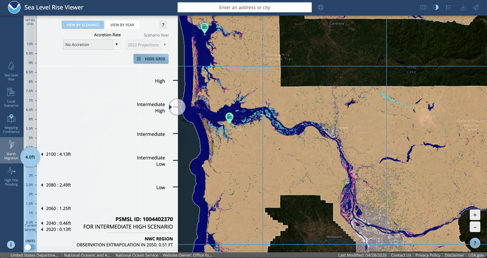 NOAA Sea Level Rise Example