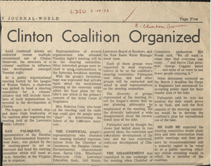 "Clinton Coalition Organized,” Lawrence Journal-World
