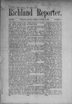 Richland Reporter, August 25, 1899