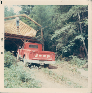 Peils Cabin Framing with Jeep