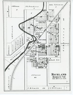 Richland town plat map, 1898