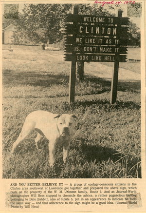 Welcome to Clinton sign newspaper clipping