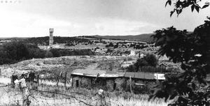Looking at the dam tower from Sopris Plaza