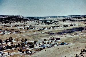 Aerial of coke ovens and St Thomas